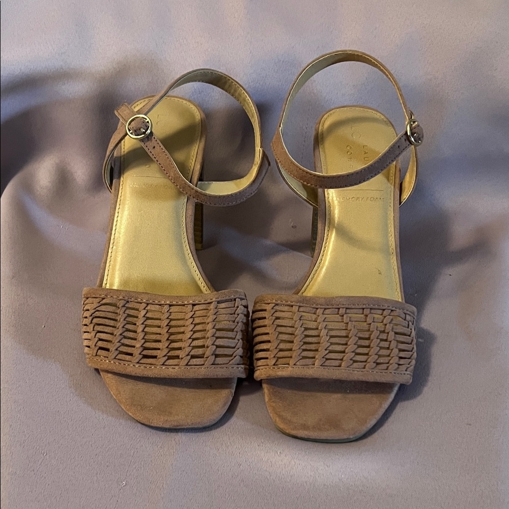 LC Lauren Conrad Tan Woven Sandals
